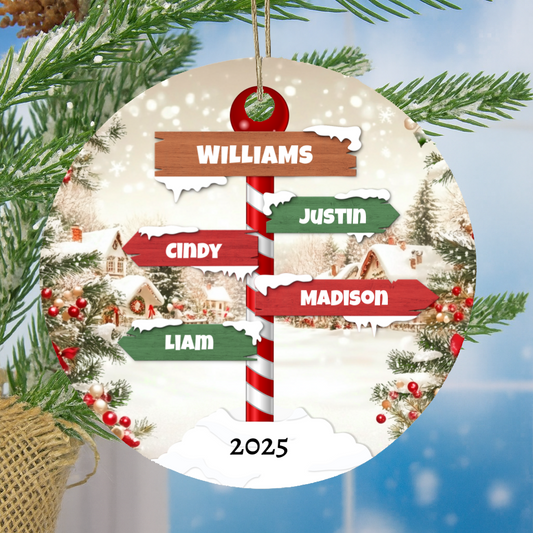 North Pole Signpost Ornament