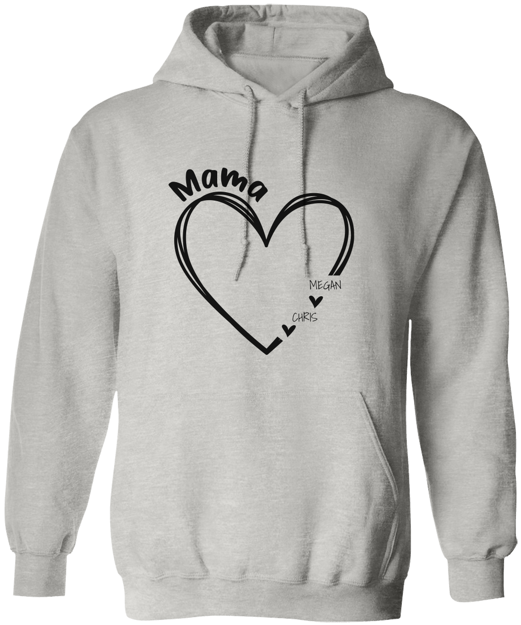 Personalized Mom Heart Name Hoodie