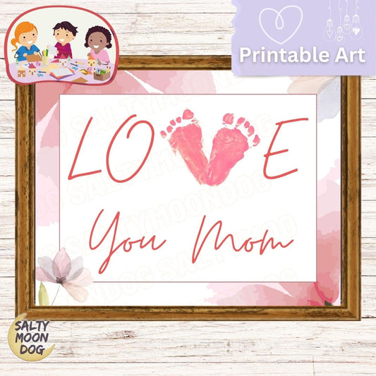 Personalized Gift For Mom Footprint Art