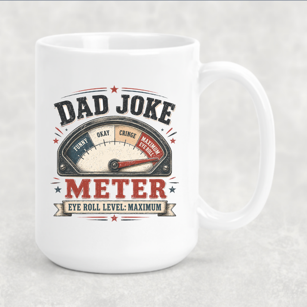 Dad Joke Meter Funny Father's Day Coffee Mug