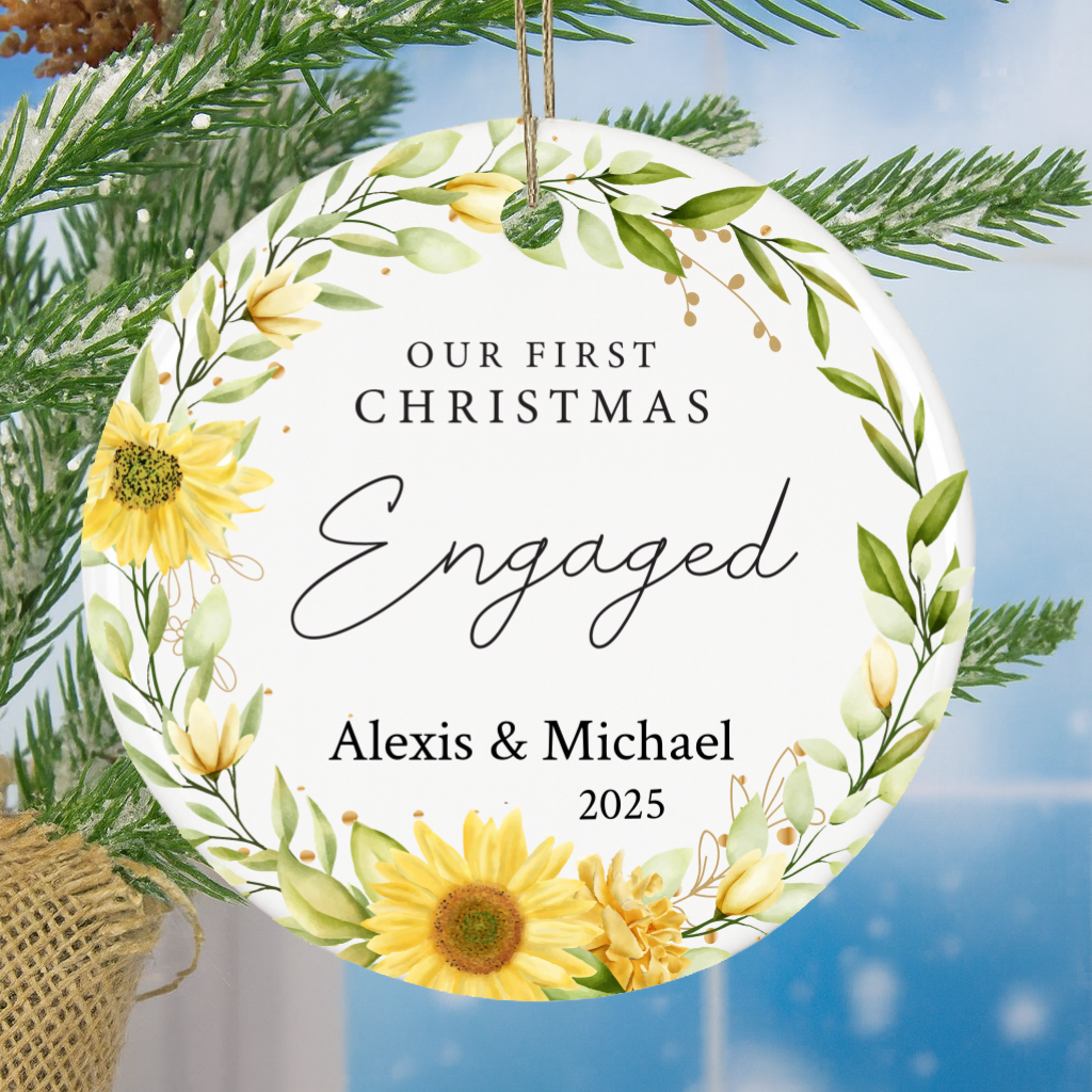 Sunflower Engagement Ornament