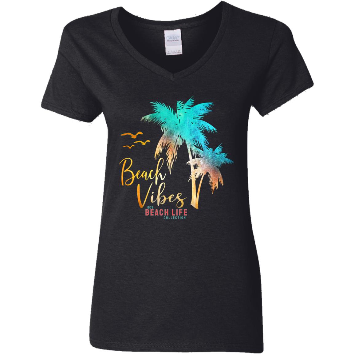 Beach Vibes Palm Trees Ladies T-Shirt