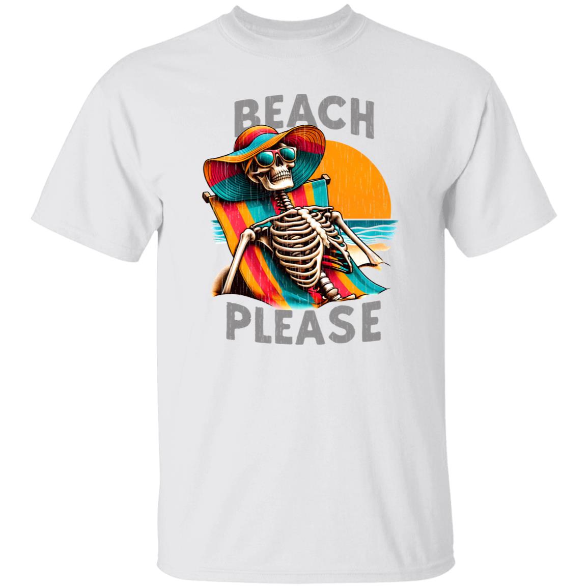 Beach Please Skeleton Tee