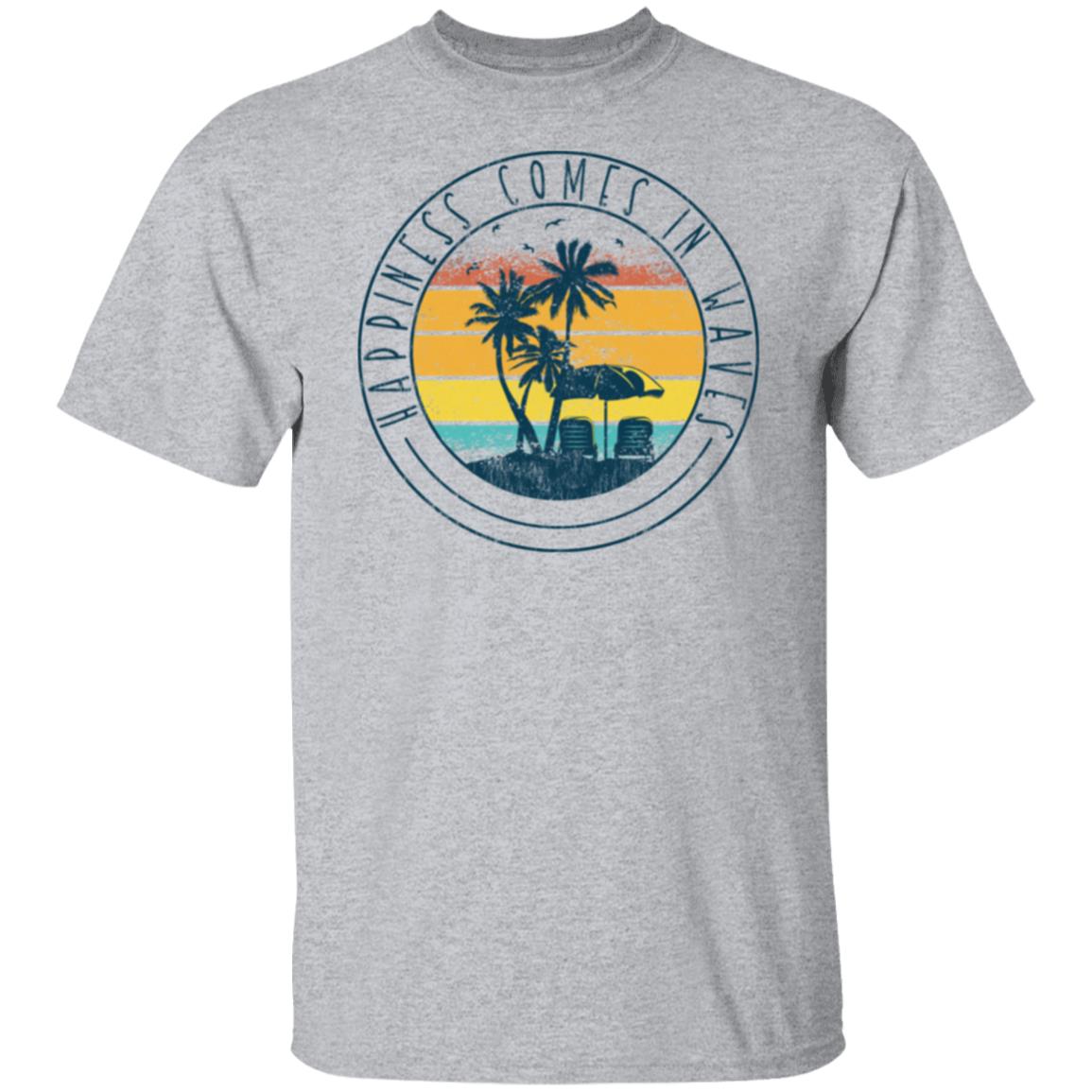 Beach Tee - Happiness Comes In Waves