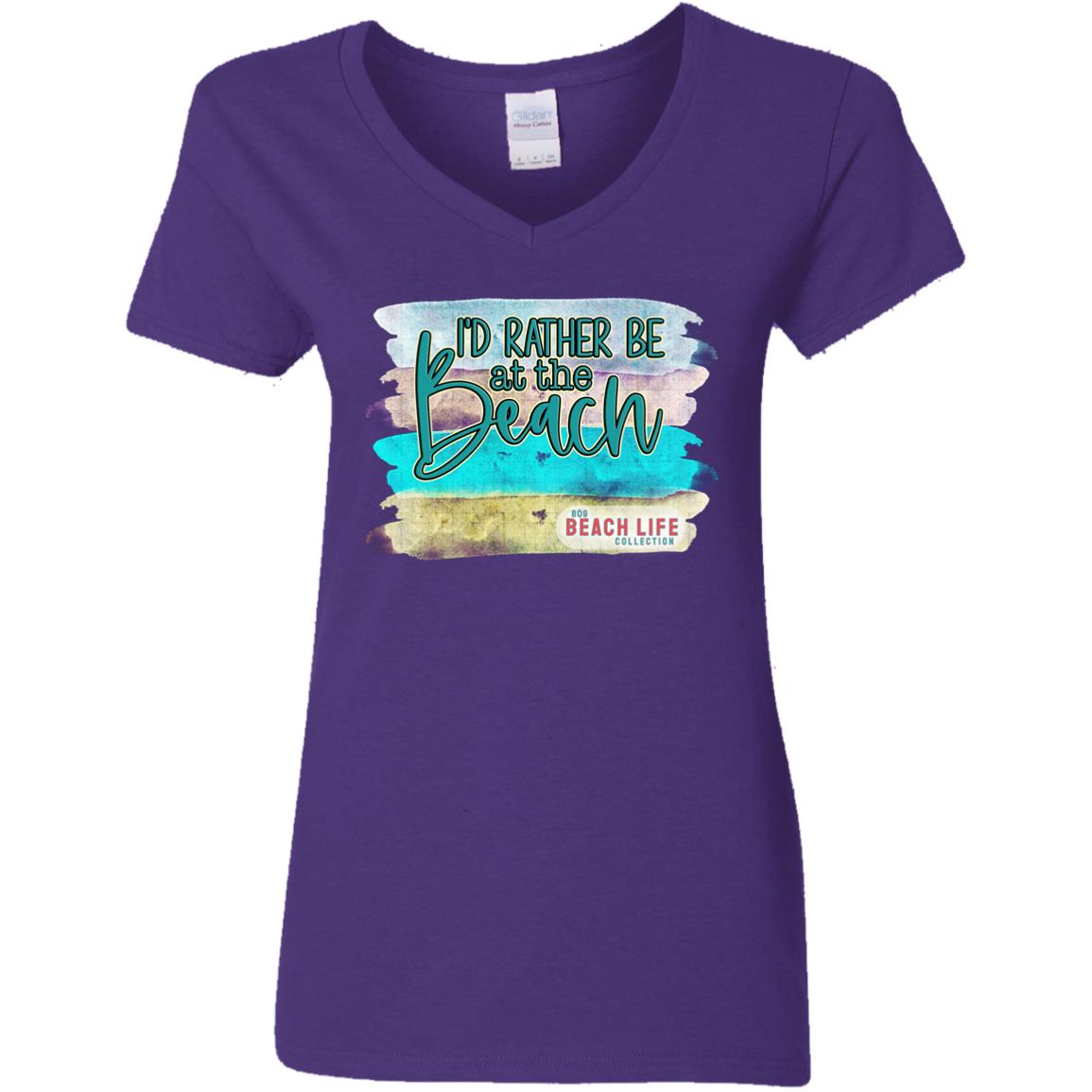 Rather Be At The Beach Ladies T-Shirt