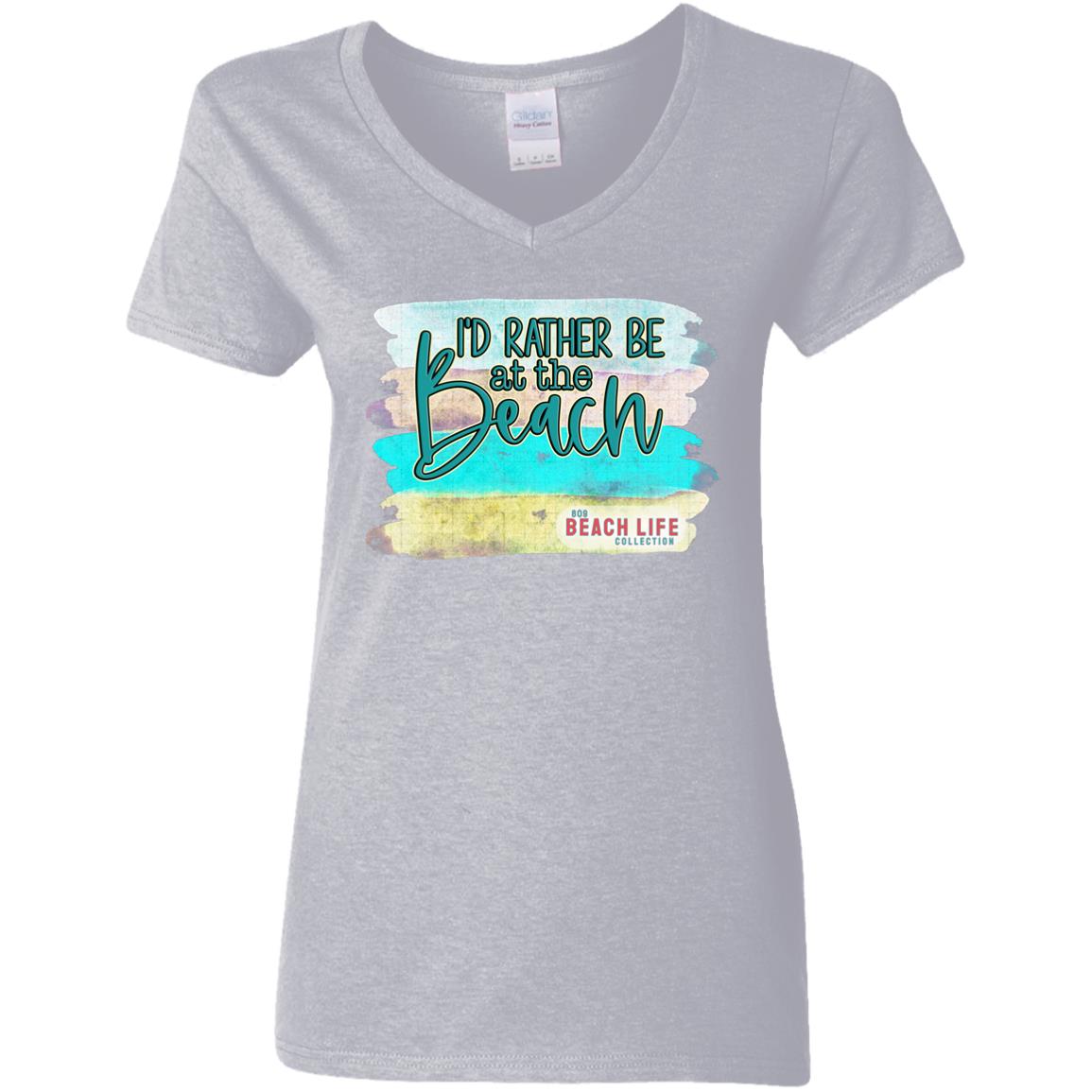 Rather Be At The Beach Ladies T-Shirt