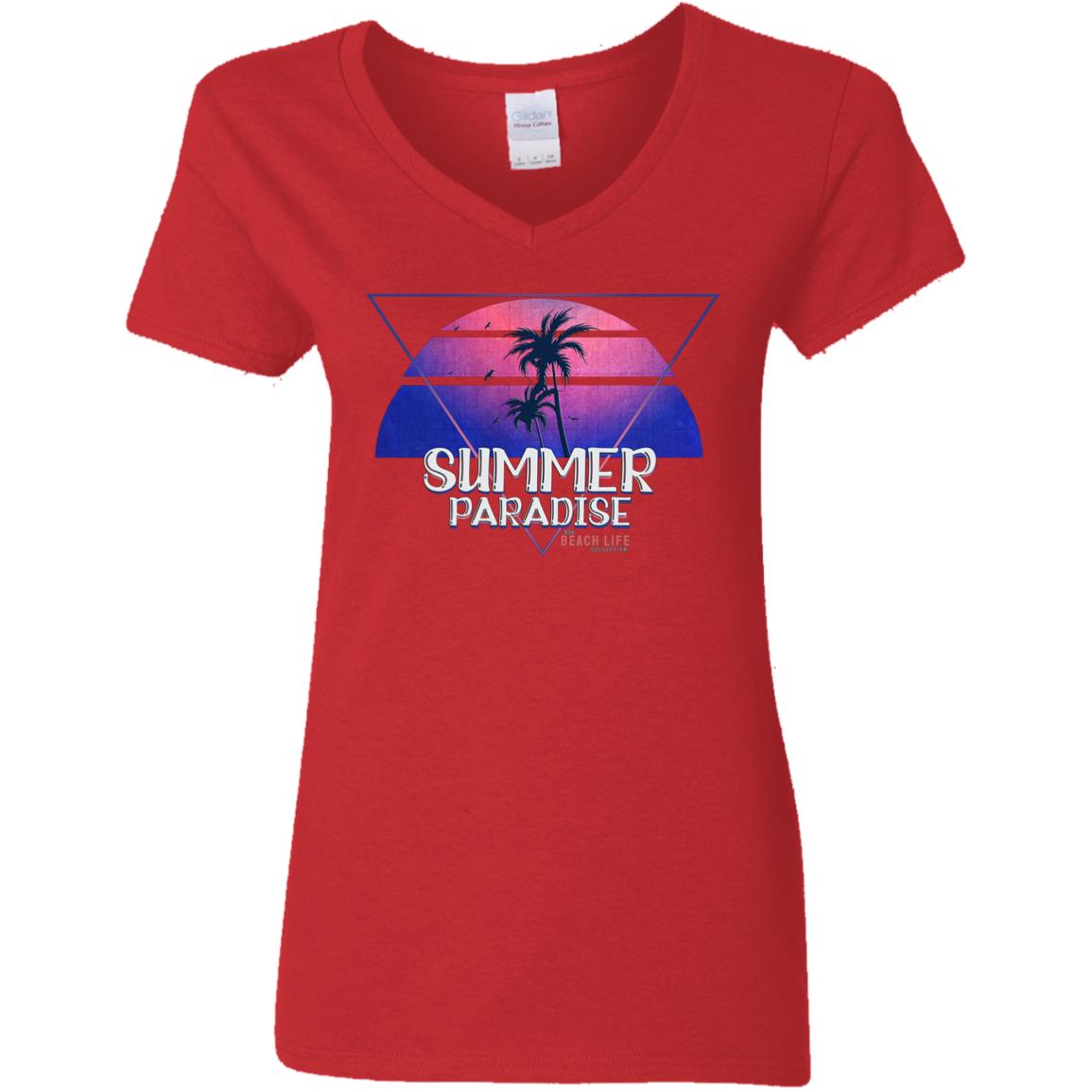 Summer Paradise Retro Ladies T-Shirt