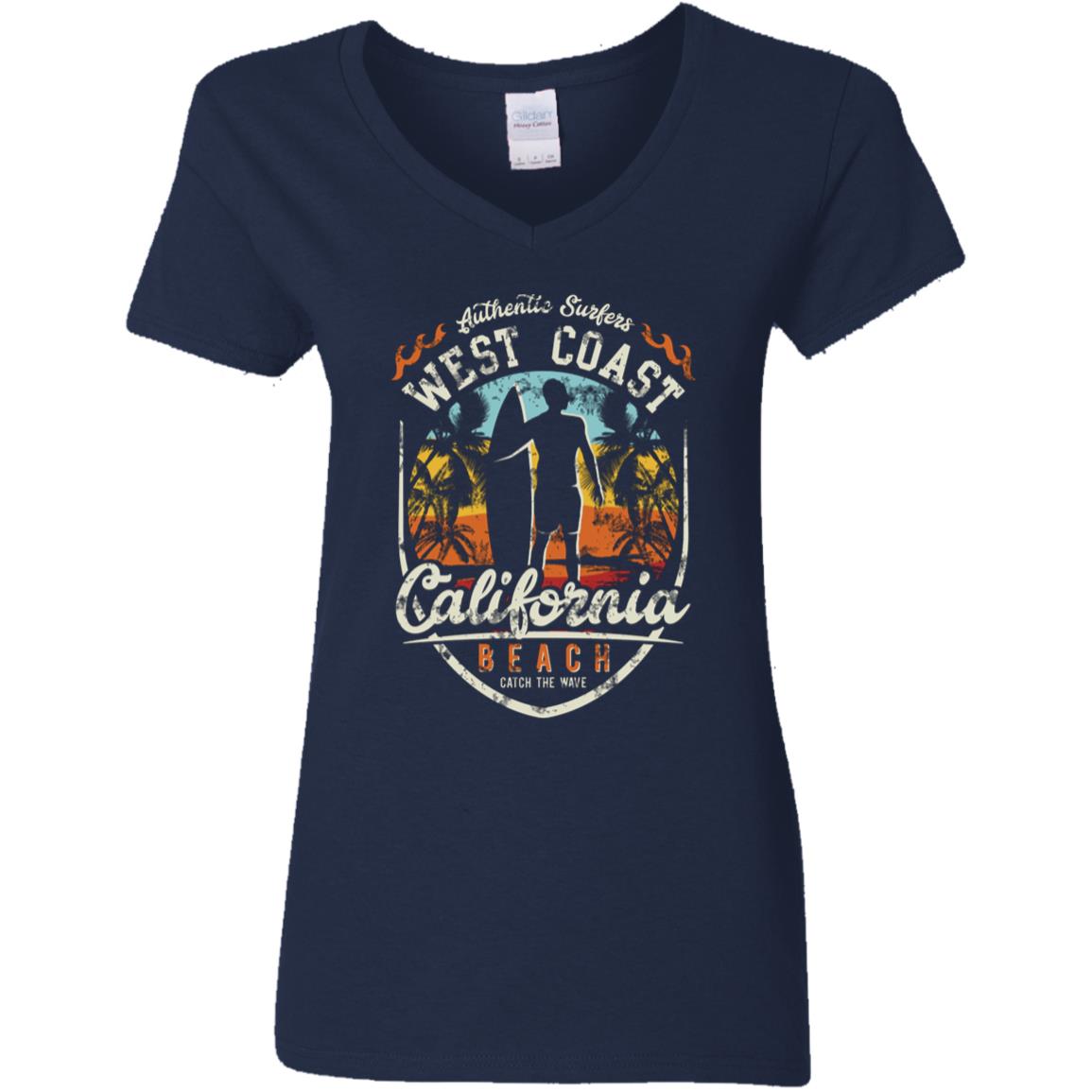 West Coast California Surfer Ladies T-Shirt