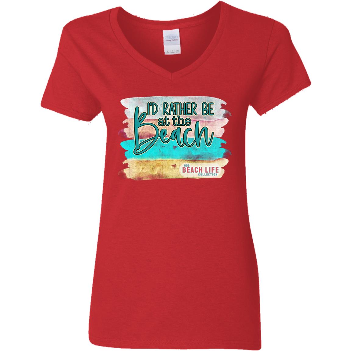 Rather Be At The Beach Ladies T-Shirt