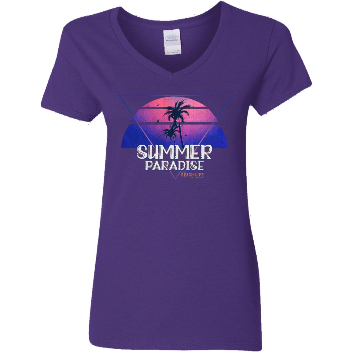 Summer Paradise Retro Ladies T-Shirt