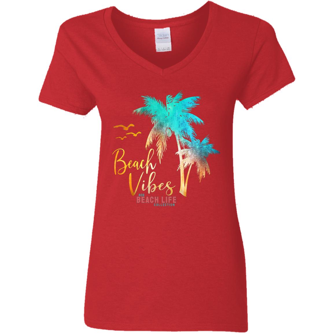Beach Vibes Palm Trees Ladies T-Shirt
