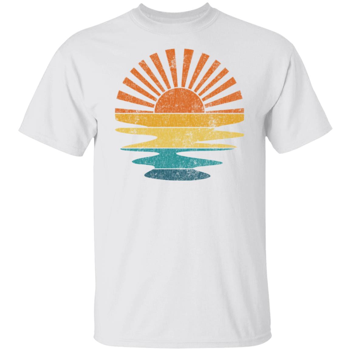 Retro Sunset Rays Wavy T-Shirt