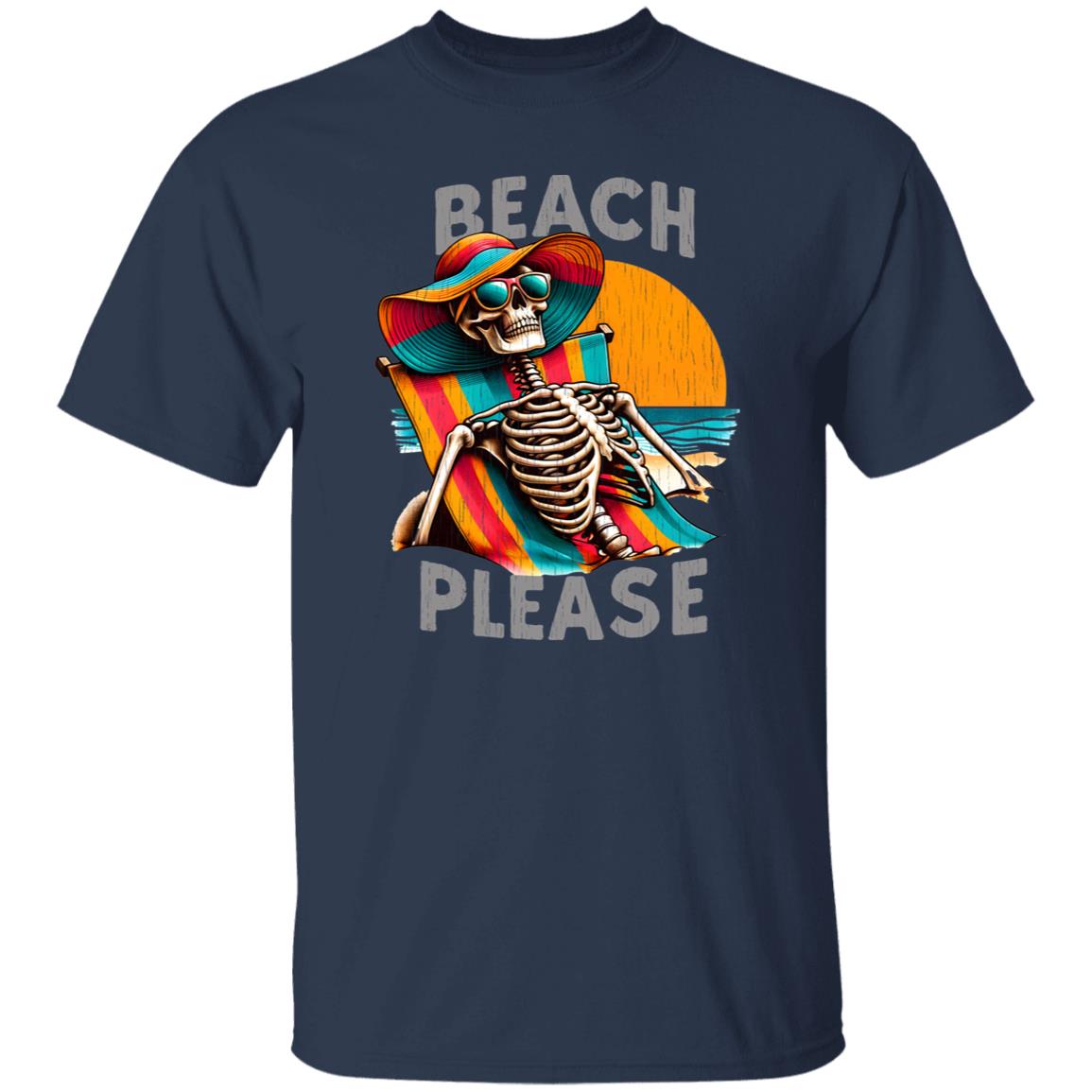 Beach Please Skeleton Tee