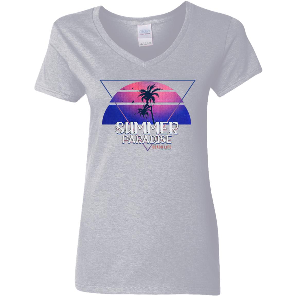 Summer Paradise Retro Ladies T-Shirt