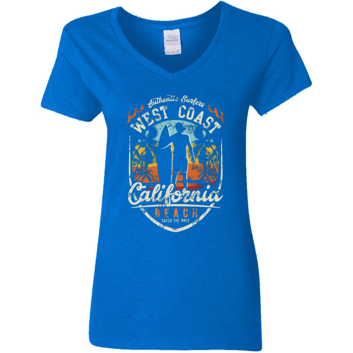 West Coast California Surfer Ladies T-Shirt