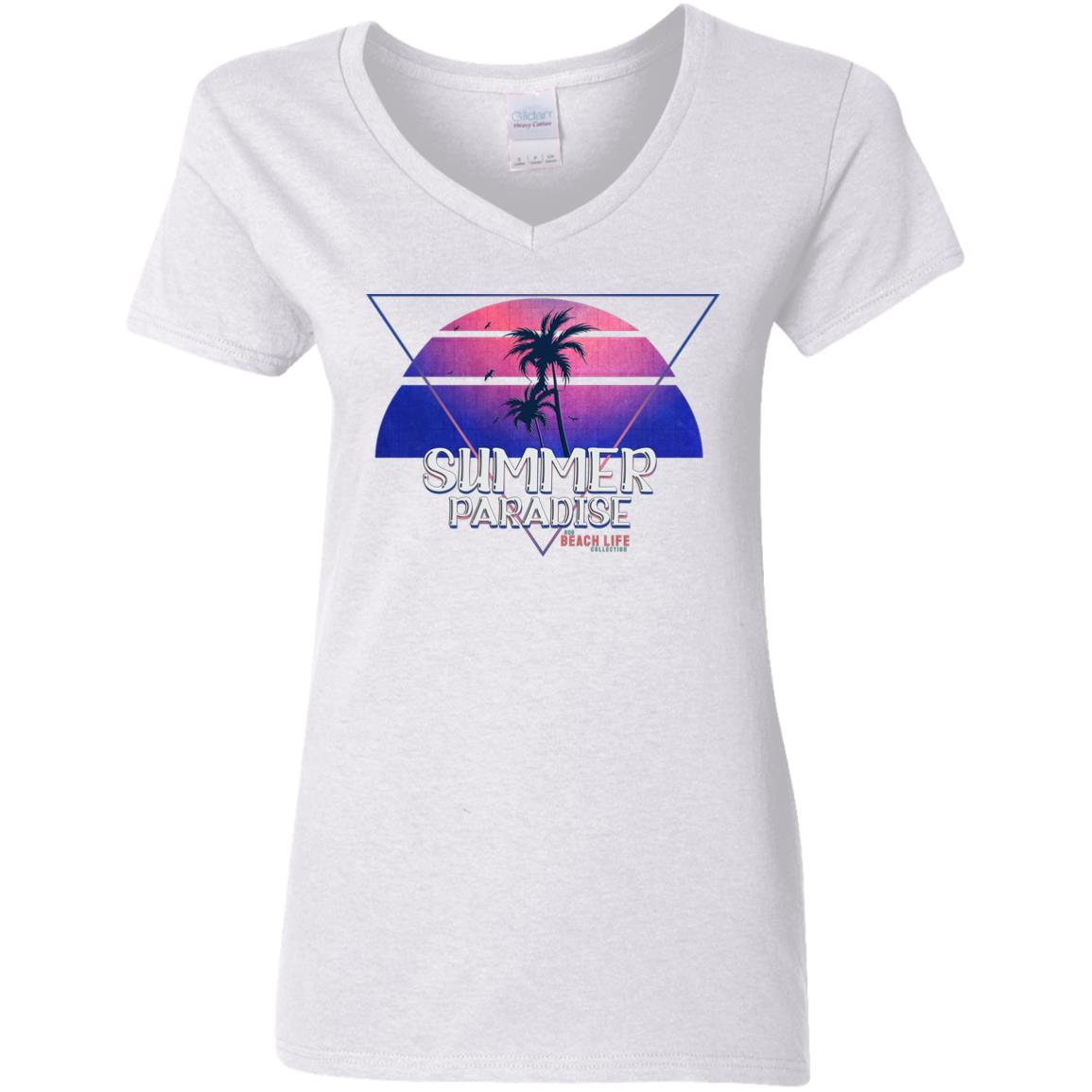 Summer Paradise Retro Ladies T-Shirt