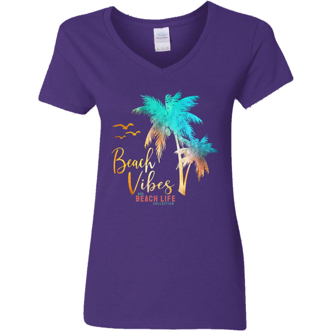 Beach Vibes Palm Trees Ladies T-Shirt