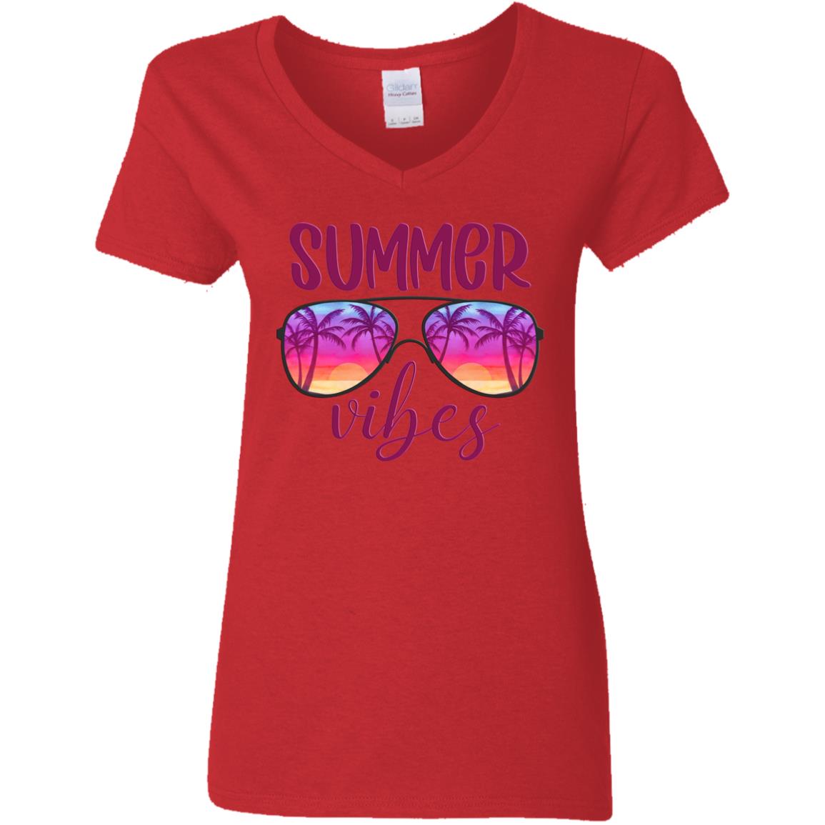 Summer Vibes Sunglasses Ladies T-Shirt