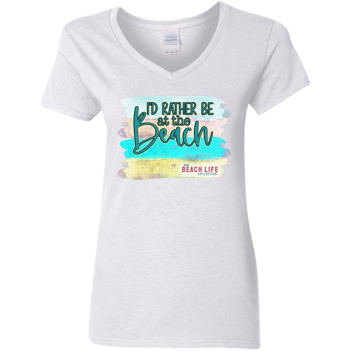 Rather Be At The Beach Ladies T-Shirt