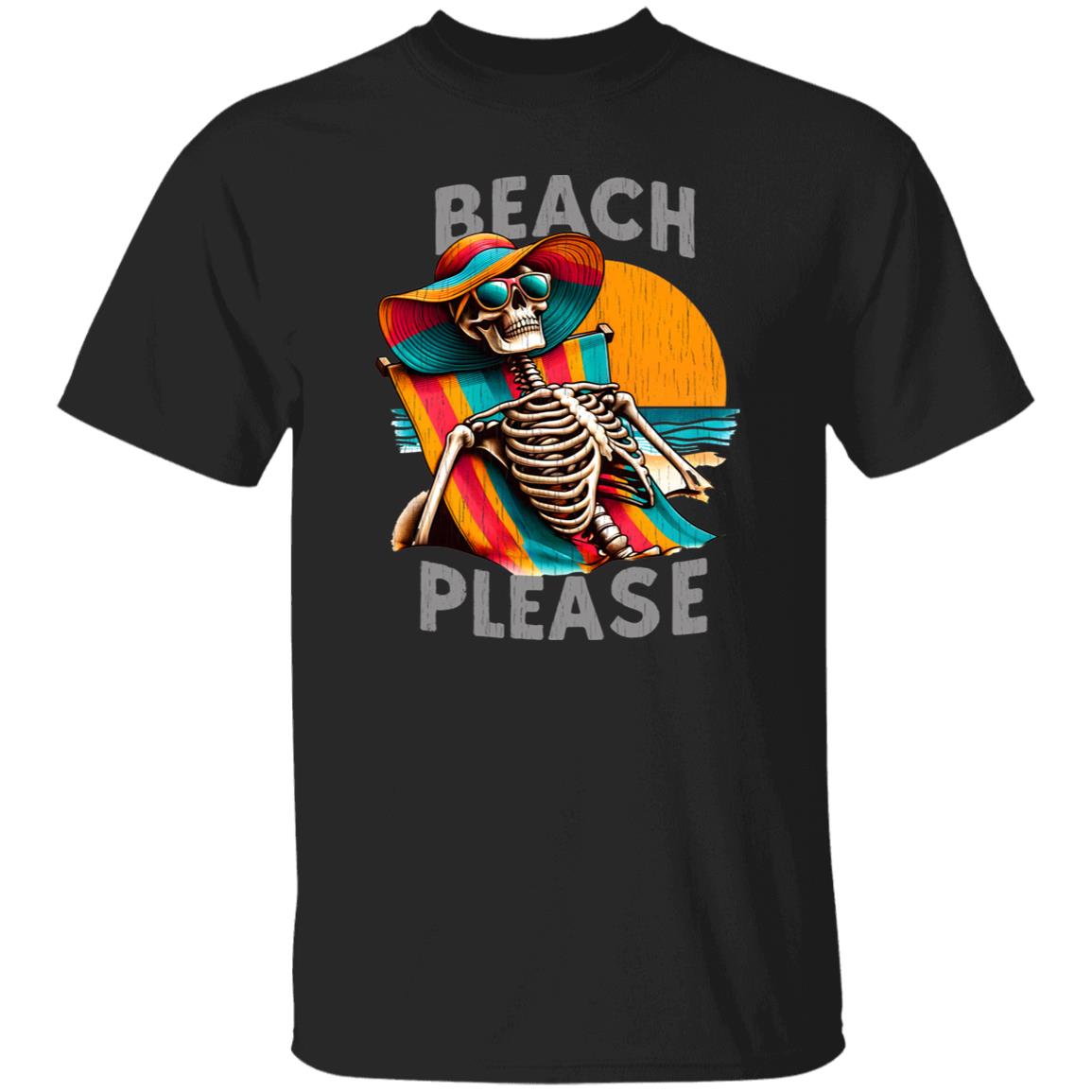 Beach Please Skeleton Tee