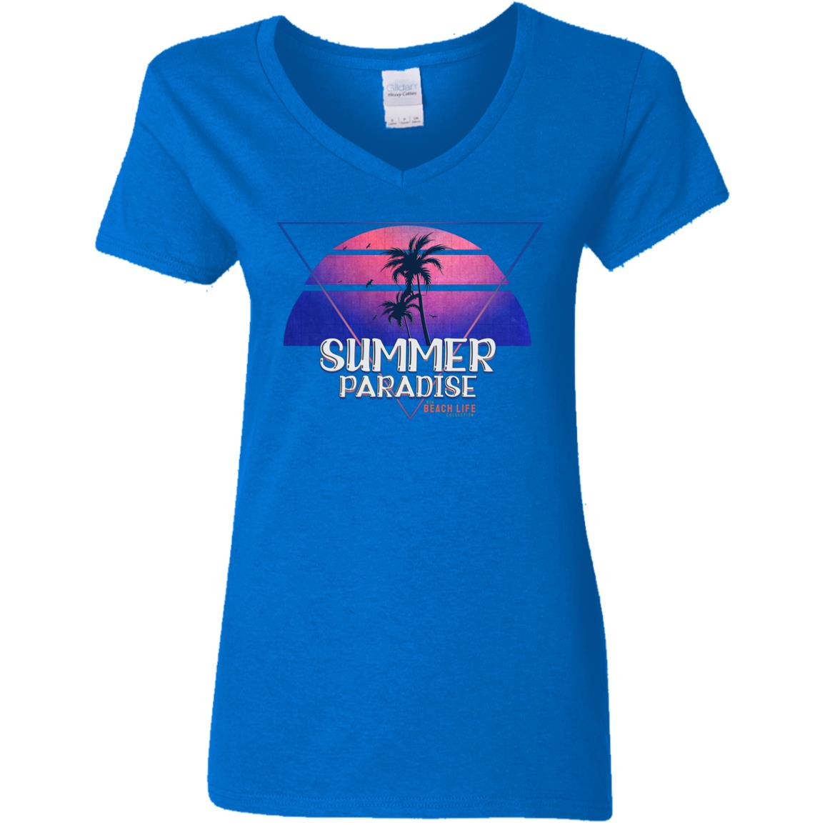 Summer Paradise Retro Ladies T-Shirt