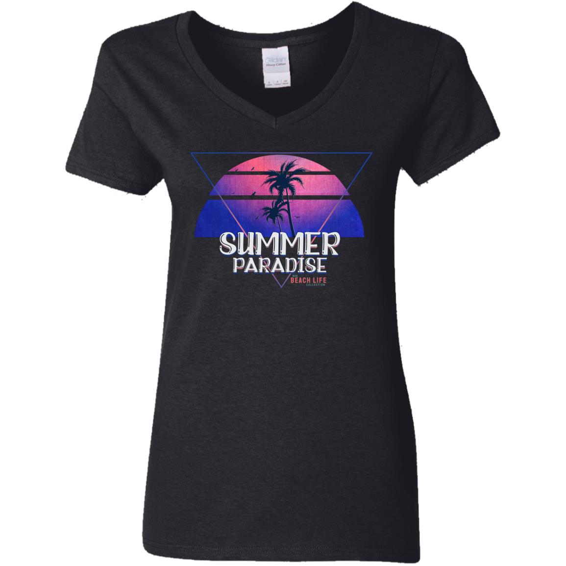 Summer Paradise Retro Ladies T-Shirt
