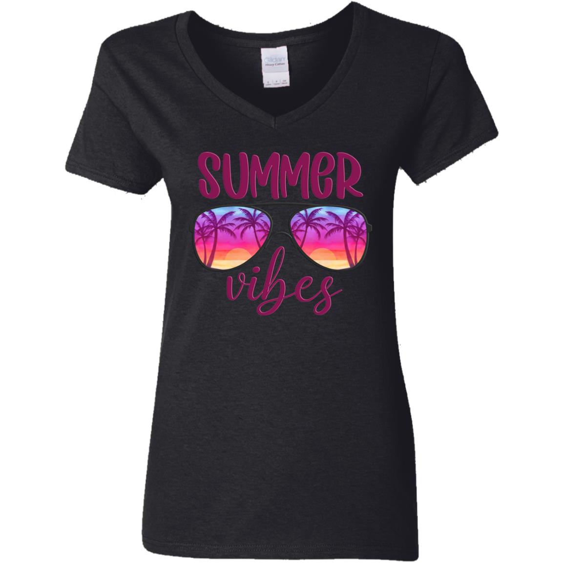 Summer Vibes Sunglasses Ladies T-Shirt