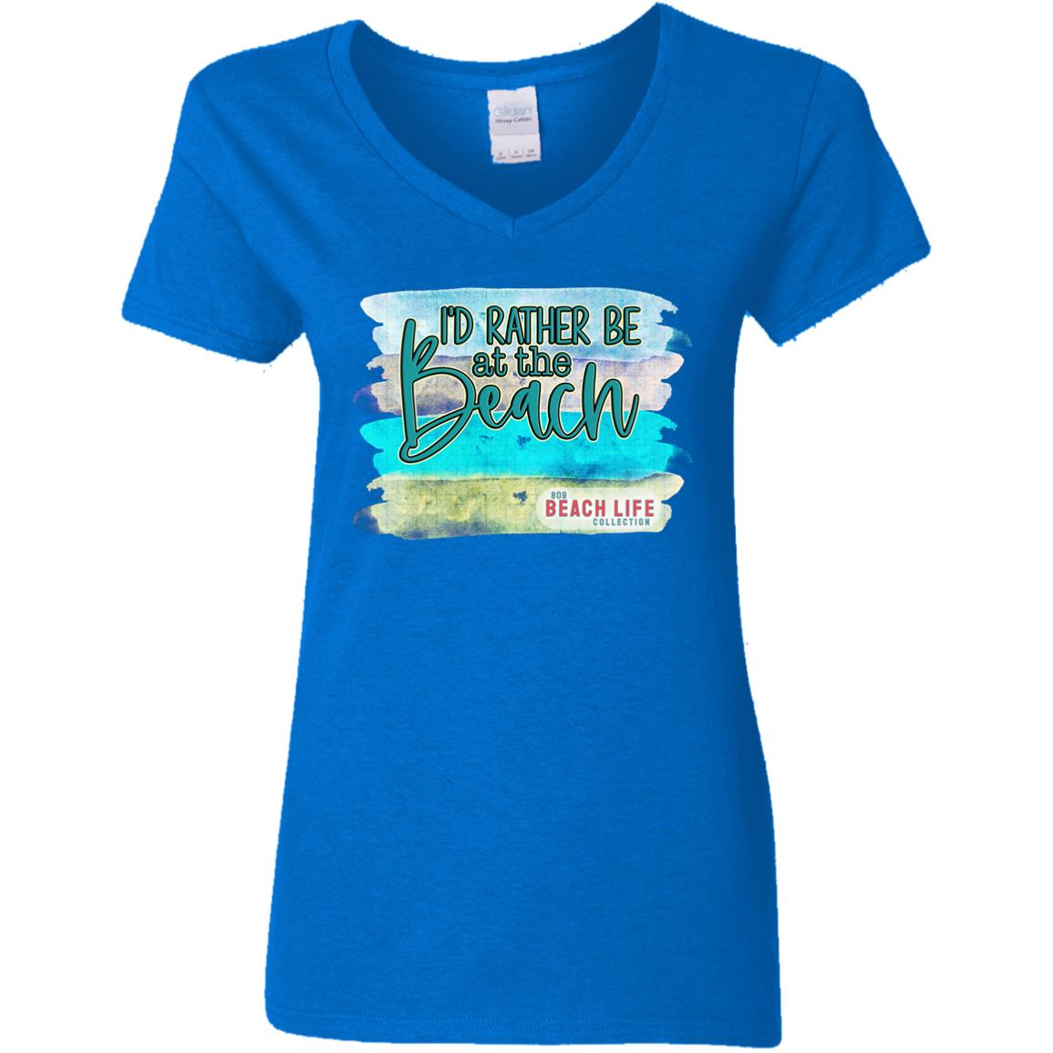 Rather Be At The Beach Ladies T-Shirt