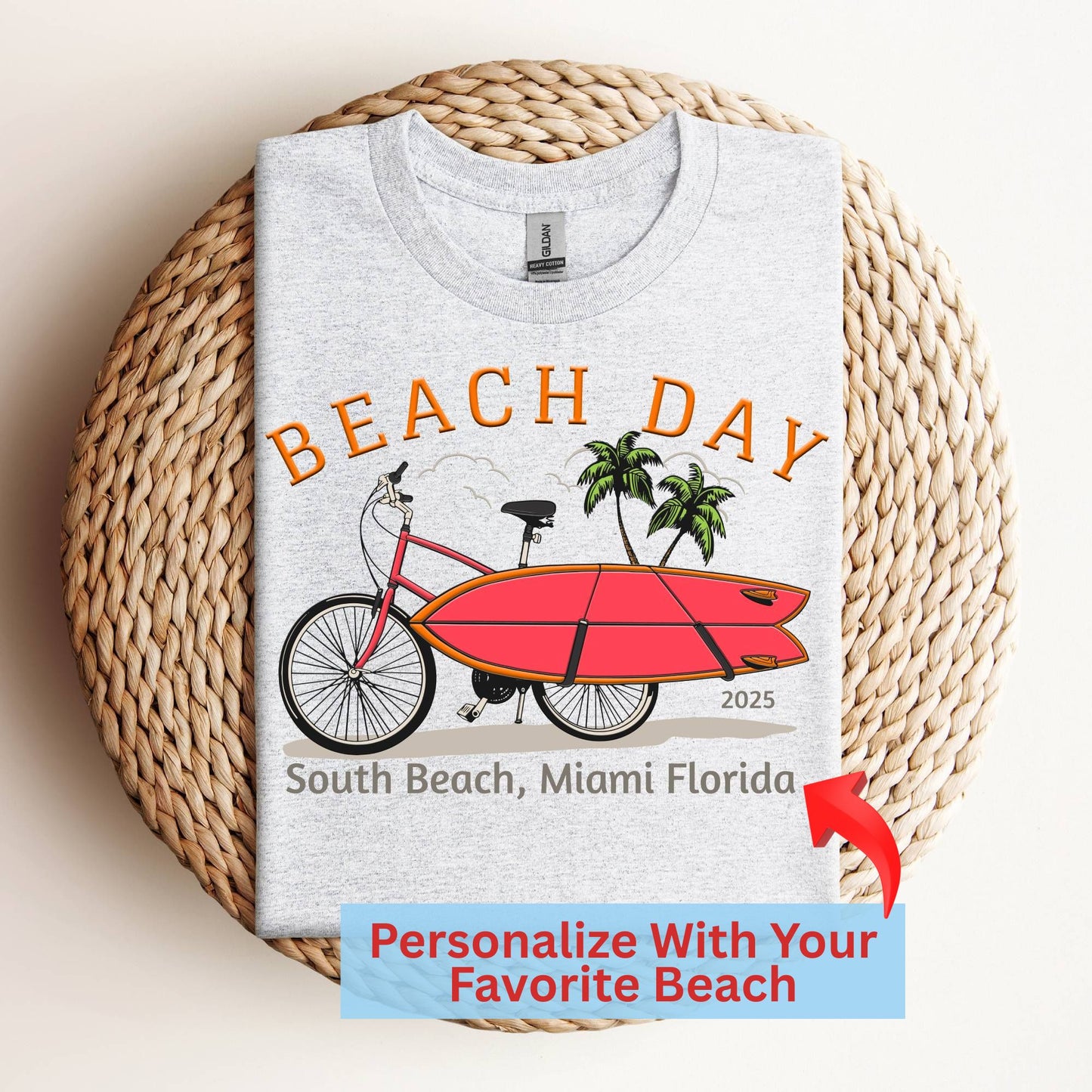 Personalized Bicycle Surfboard T-Shirt