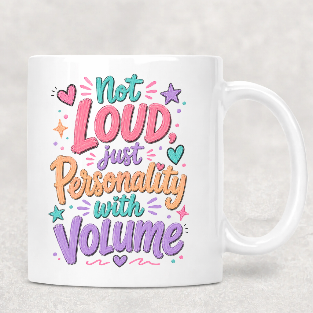 Personalized Sassy Girl - Not Loud Just Personality with Volume Coffee Mug