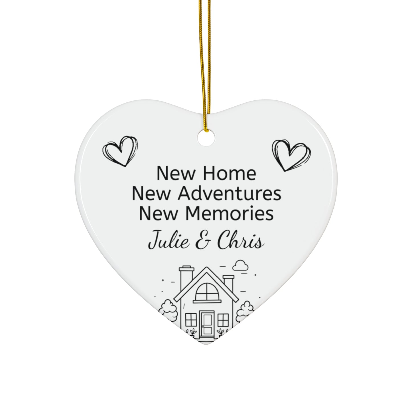 Personalized New Home Christmas Ornament for Couple