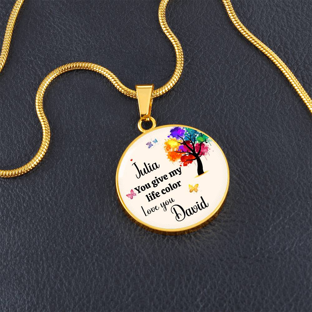 Personalized You Give My Life Color Necklace