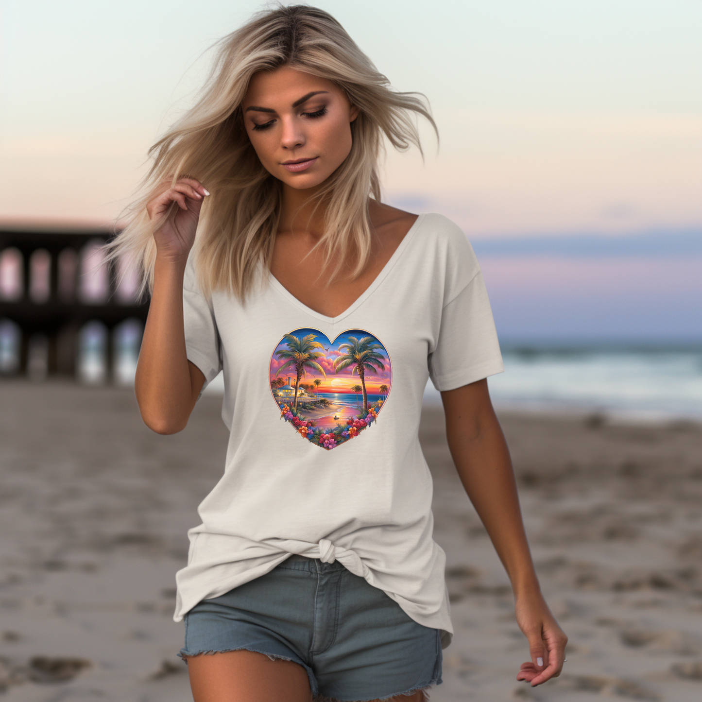 Tropical Heart Ladies T-Shirt