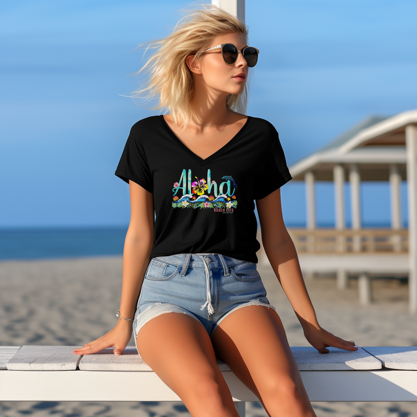 Aloha Tropical Ladies Beach T-Shirt