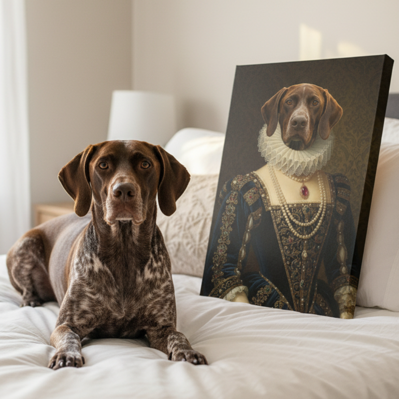 Noble Lady personalized royal dog portrait