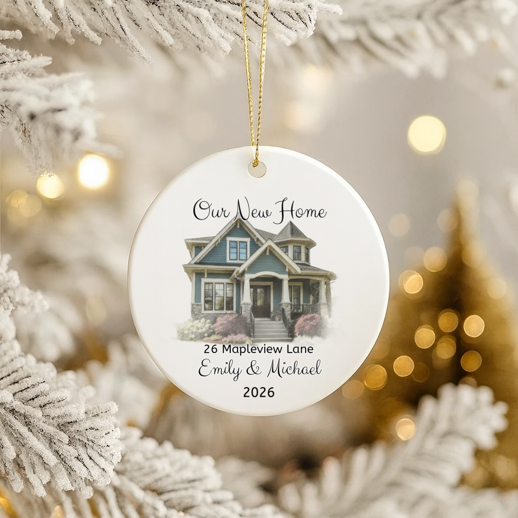 Personalized New Home Ornament from Your House Photo