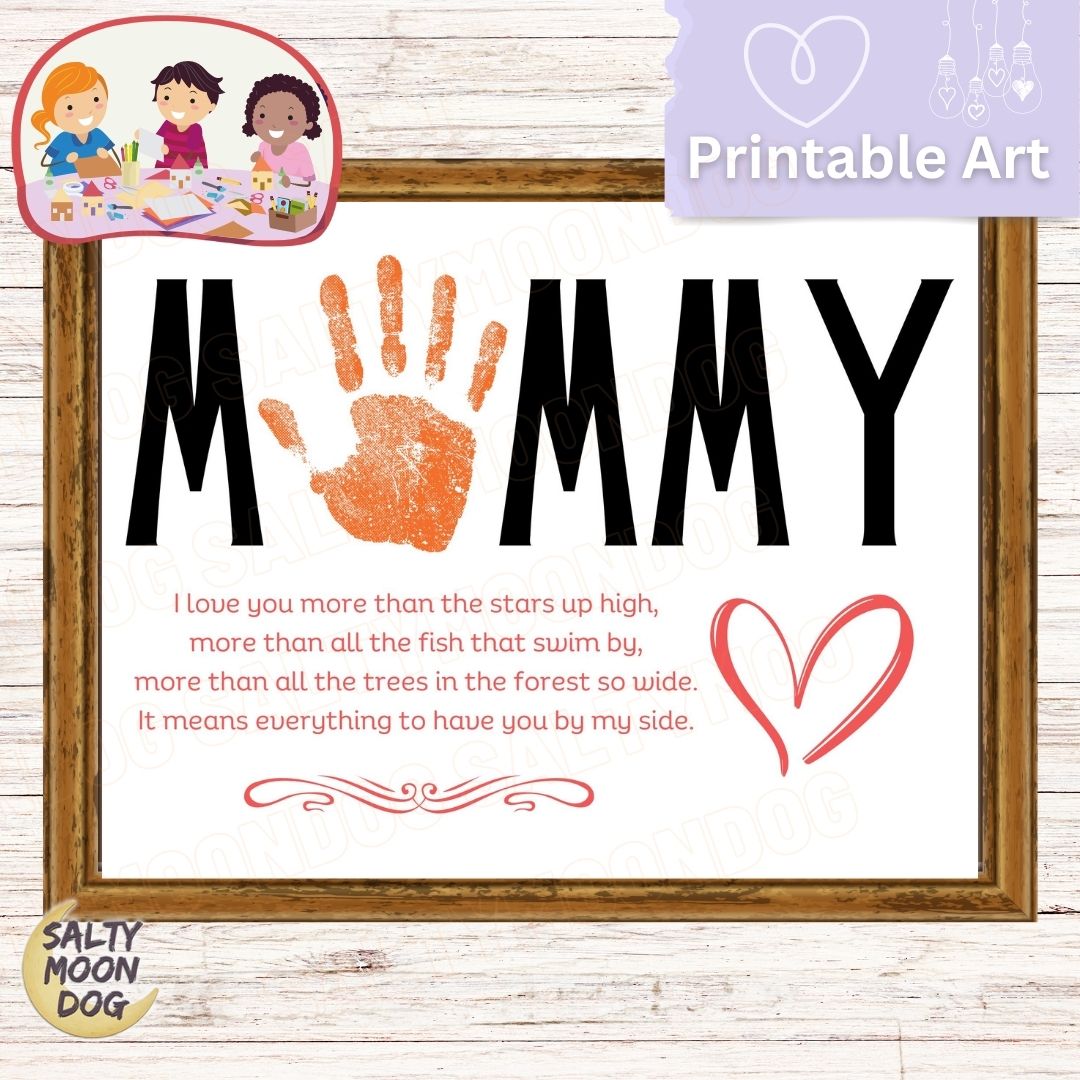 Personalized Mommy Handprint Art