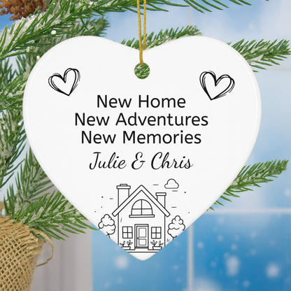 Personalized New Home Christmas Ornament for Couple