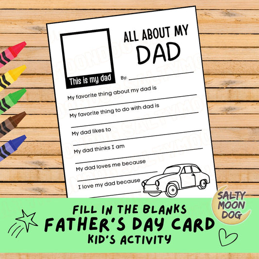 All About Dad Fill in the Blanks Gift