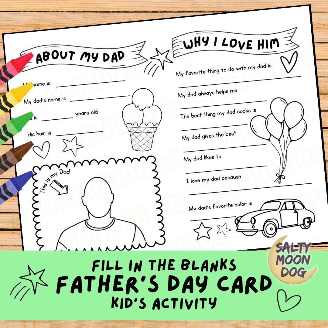 All About Dad Fill in the Blanks