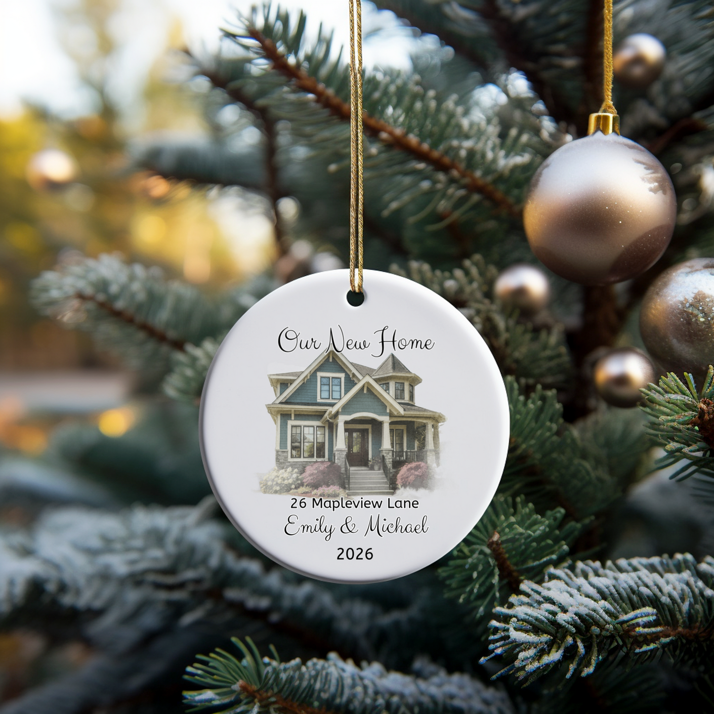 Personalized New Home Ornament from Your House Photo