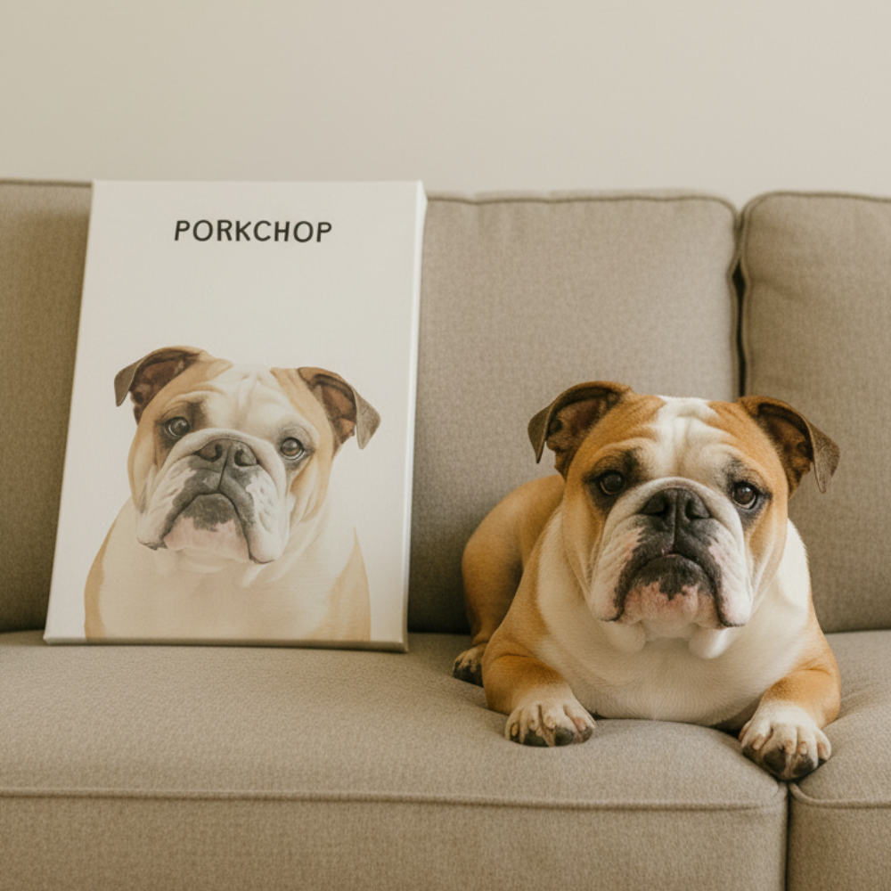 Minimalist Watercolor-style Pet Portrait