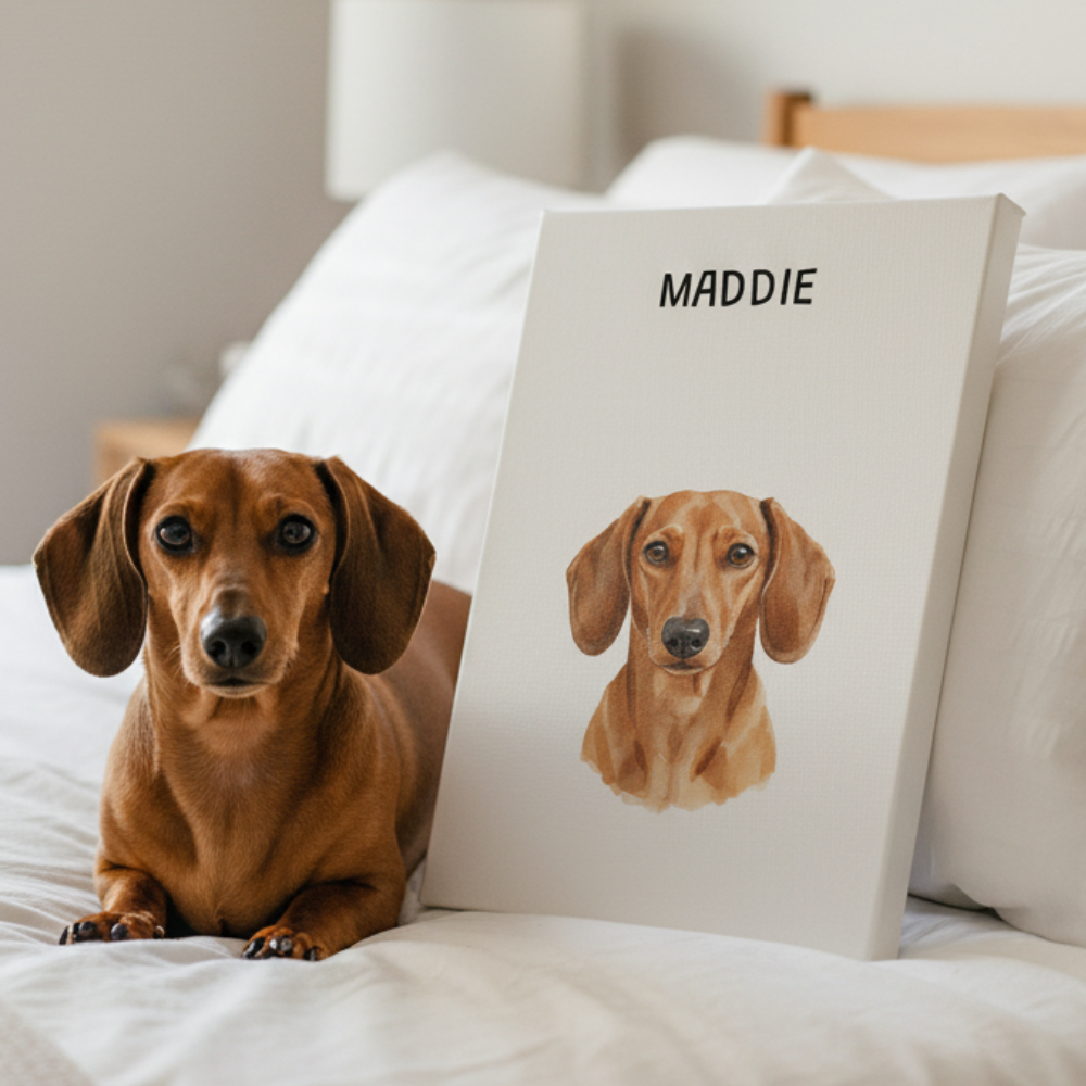 Minimalist Watercolor-style Pet Portrait