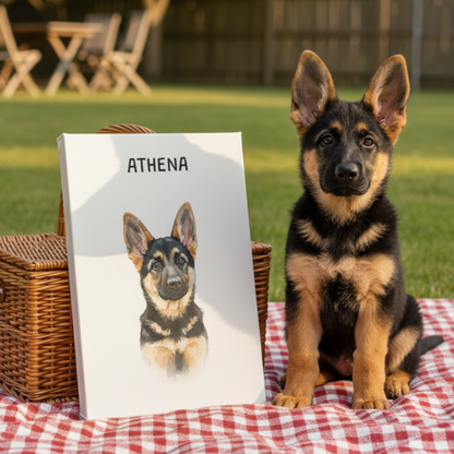 Minimalist Watercolor-style Pet Portrait