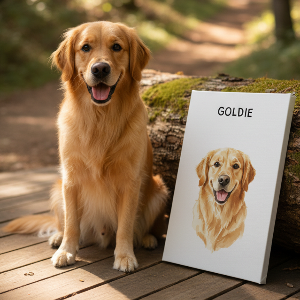 Minimalist Watercolor-style Pet Portrait