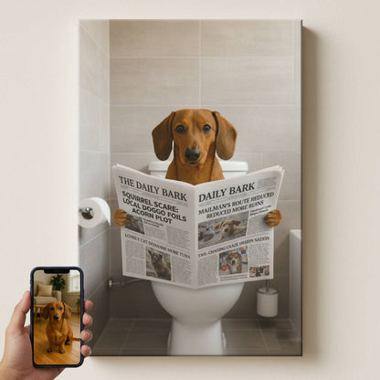 Funny Bathroom Pet Portrait