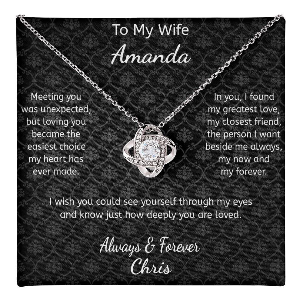 Personalized Meeting You Was Fate Wife Necklace Anniversary Gift