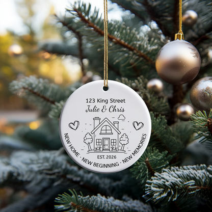 40172 Personalized New Home Ornament with Address & Established Year