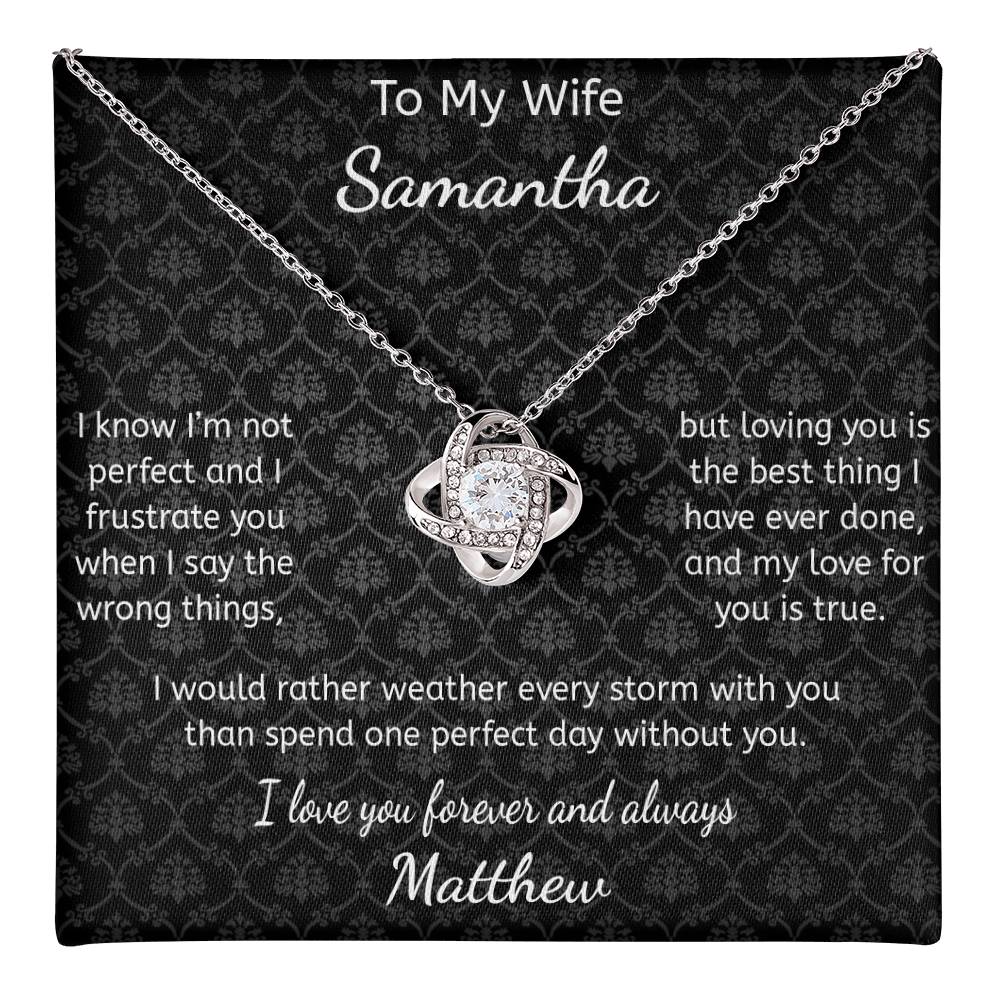 Personalized Forever Love Necklace for Wife Anniversary Gift
