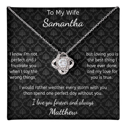 Personalized Forever Love Necklace for Wife Anniversary Gift